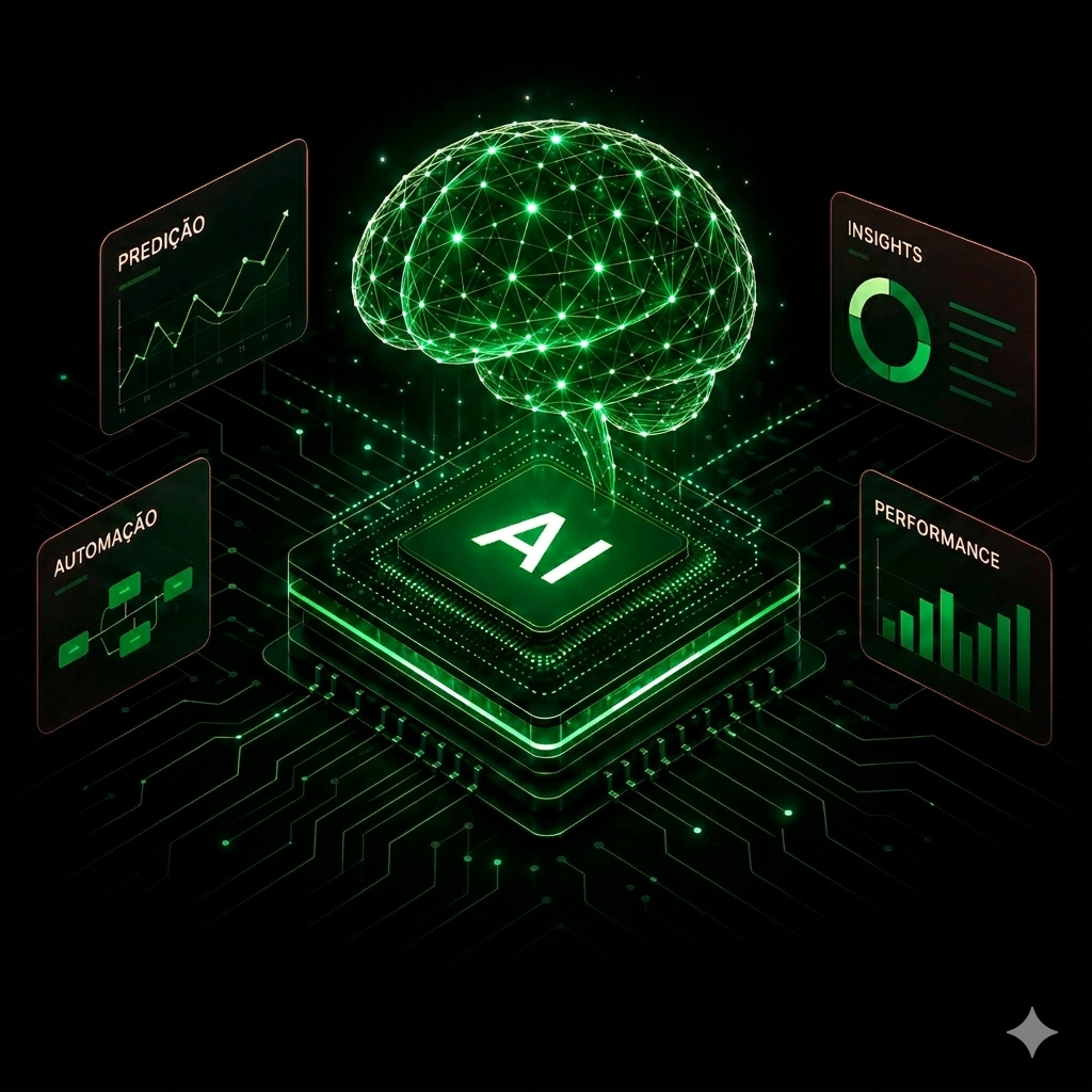 Agente de IA — cérebro digital conectado